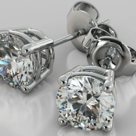 Elegant 6ct Certified Moissanite Silver Stud Earrings - Picture 6 of 8